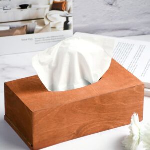 جای دستمال کاغذی چوبی ساده از جنس پلای وود با رنگ طبیعی